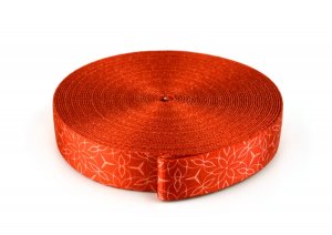 Gurtband 25 mm - Muster Rot - 10 Meter Rolle