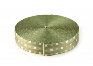 Gurtband 25 mm - Sterne Beige - 10 Meter Rolle