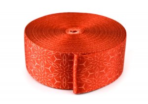 Gurtband 50 mm - Muster Rot - 10 Meter Rolle